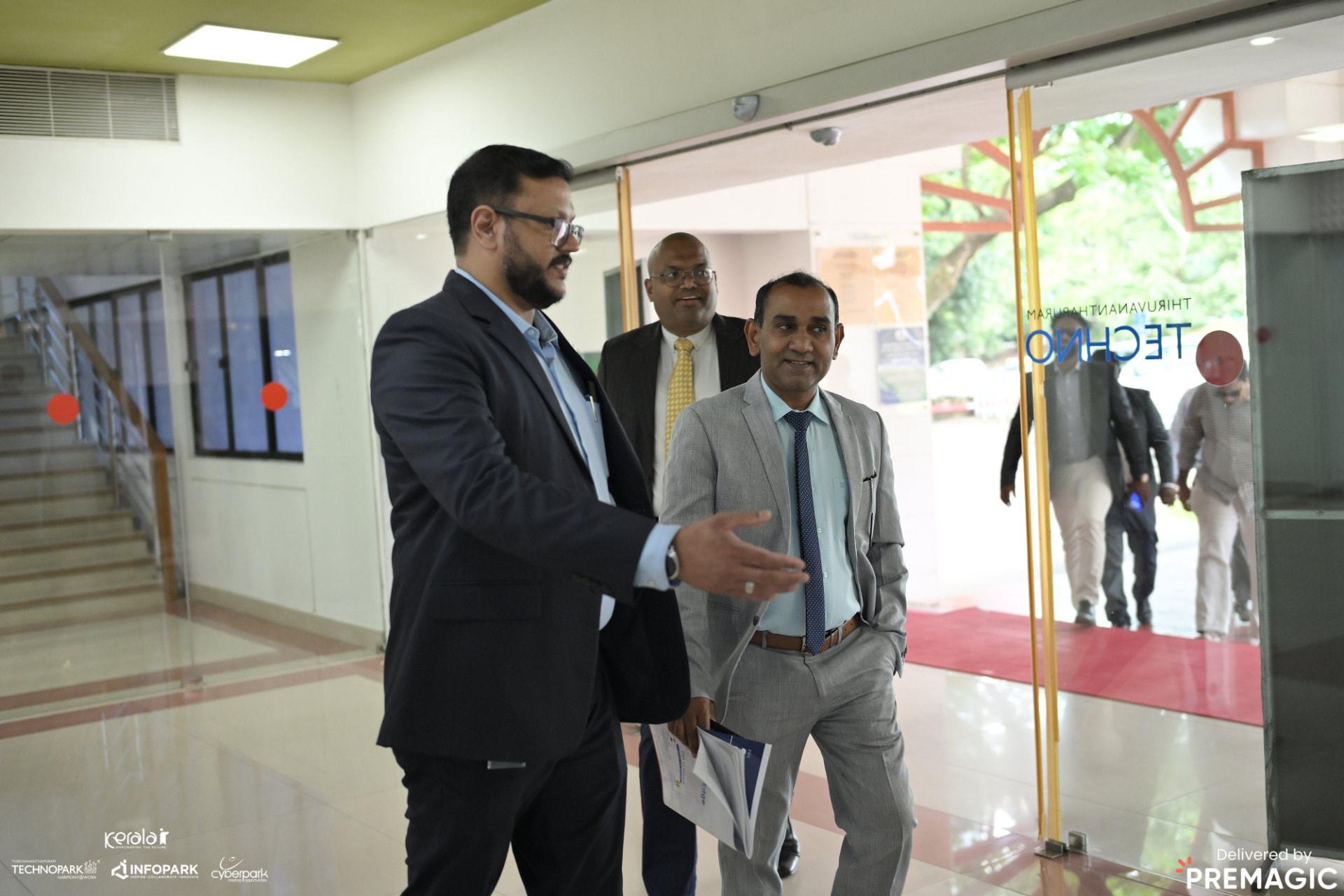 Arrival at Technopark Thiruvananthapuram ahead of the leadership panel.