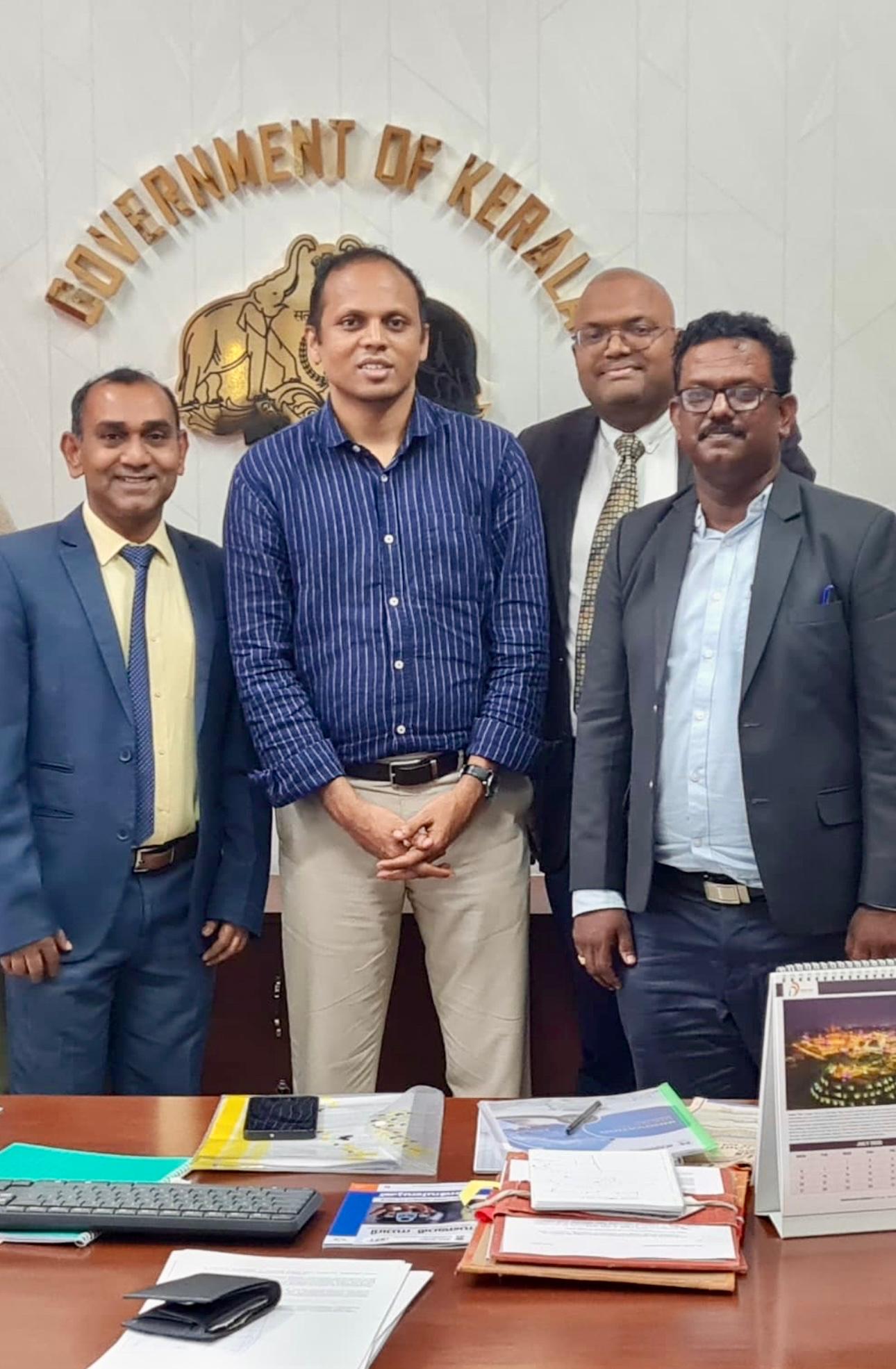 AscendEdge consortium delegation at the Government of Kerala Secretariat.